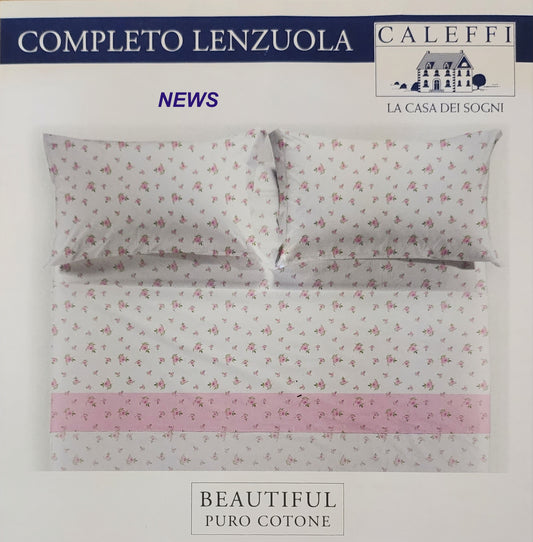 Completo da Letto Matrimoniale - Puro Cotone -  Caleffi - BEAUTIFUL