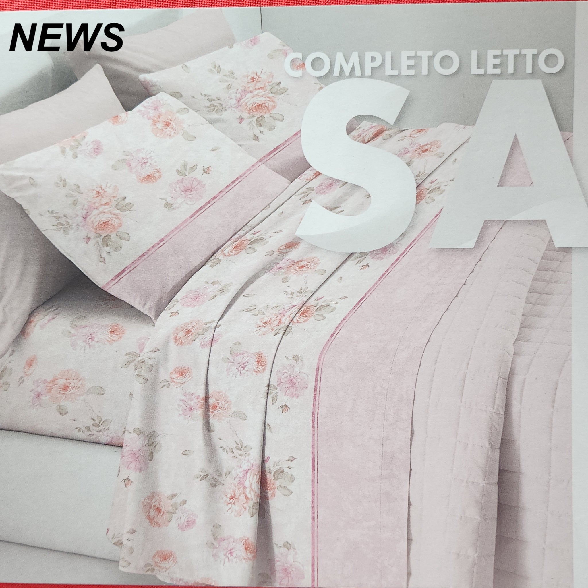 Parure de lit double en coton rose SAIL