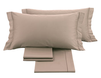 Doppelbett-Set IL RASO 60/60 – 100 % Baumwolle (240 x 300 cm), TAUPE