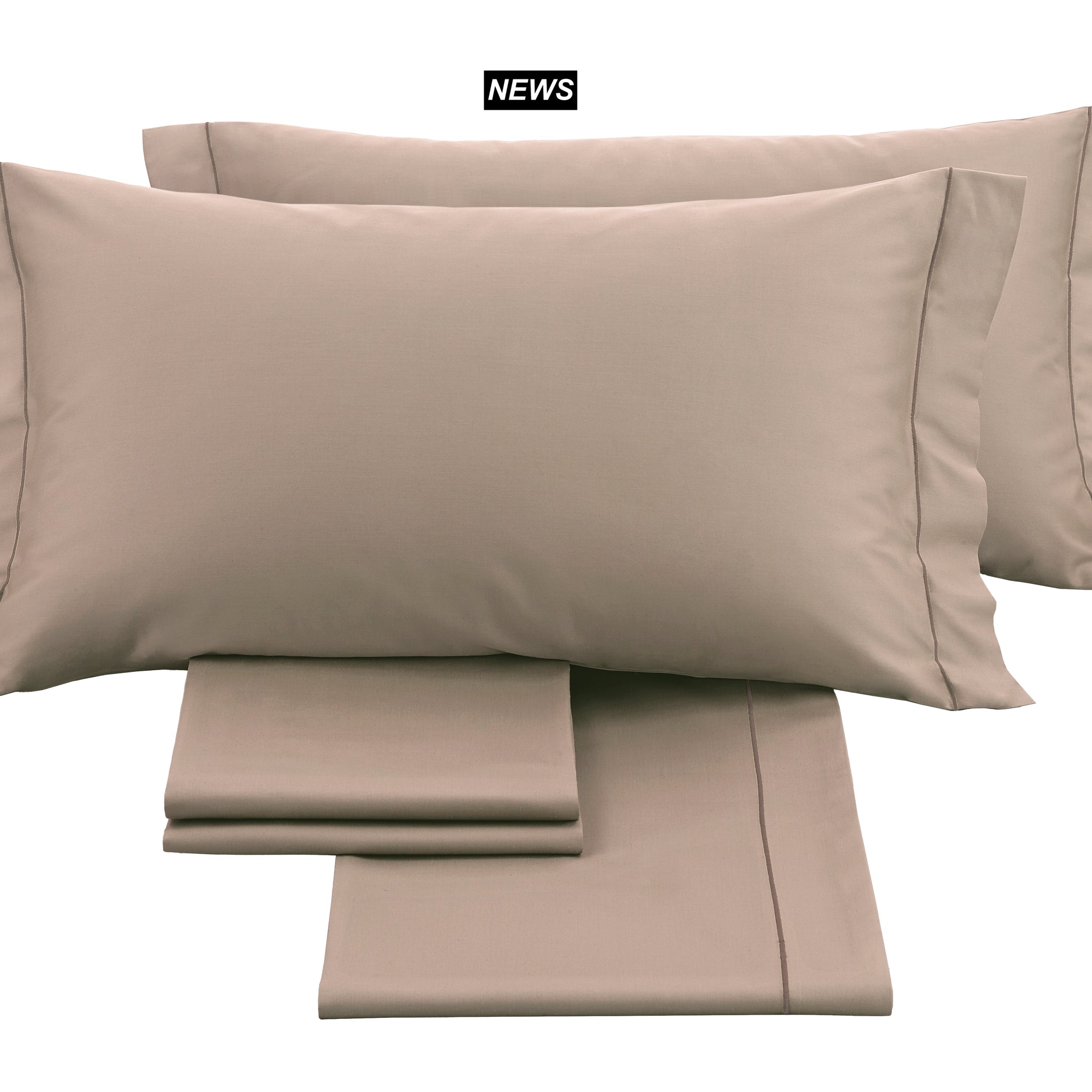 Completo Letto Matrimoniale IL RASO  60/60 - 100% Cotone (240x300cm) TAUPE