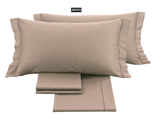 Doppelbett-Set IL RASO 60/60 – 100 % Baumwolle (240 x 300 cm), TAUPE