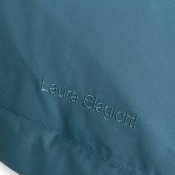 Parure de Lit Double - Laura Biagiotti - 100% Percale - Bleu Sarcelle Uni