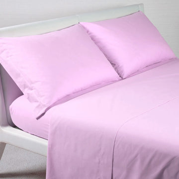 Parure de draps - Bords et volants finis par double couture - Coton - Caleffi Uni Couleur Lilas