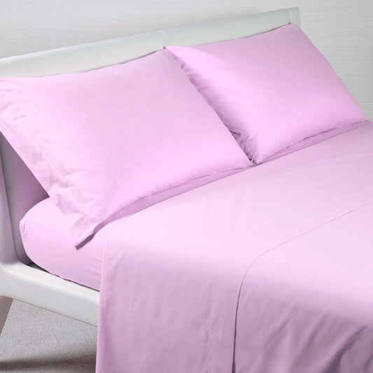 Parure de draps - Bords et volants finis par double couture - Coton - Caleffi Uni Couleur Lilas