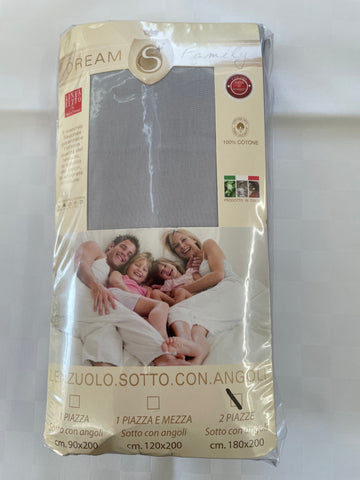 Lenzuola Sotto Matrimoniale con Angoli  100 % Cotone Tinta Unita DREAM