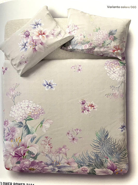 Ensemble Housse de Couette Double - 100% Coton - Flower Power