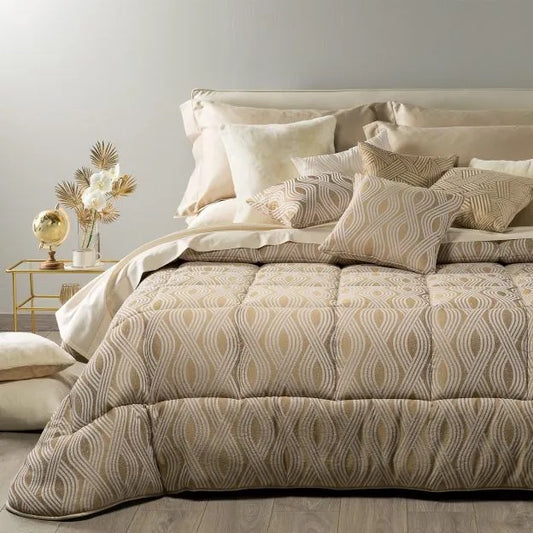 Couette ABBRACCIO en fil teint avec inserts Lurex - Dreaming Caleffi en Satin Jacquard