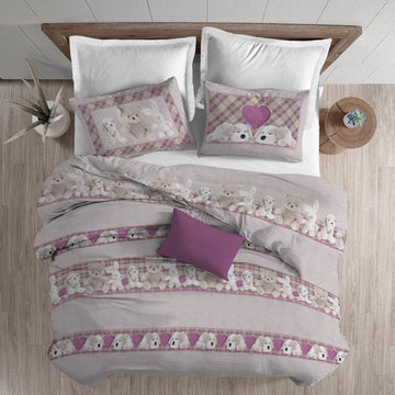 Plüsch-Bettbezug – Einzelbett – Rosa